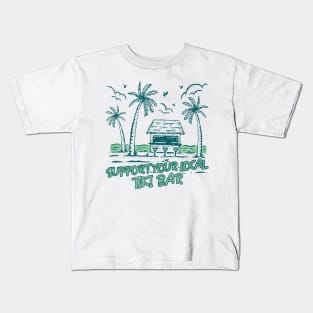 Support Your Local Tiki Bar Vintage Palm Tree on the Beach Vibe Kids T-Shirt